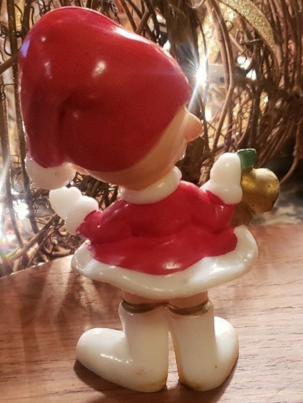 Vintage Mid-Century Wax Christmas Pixie Figurine - Picture 3 of 9